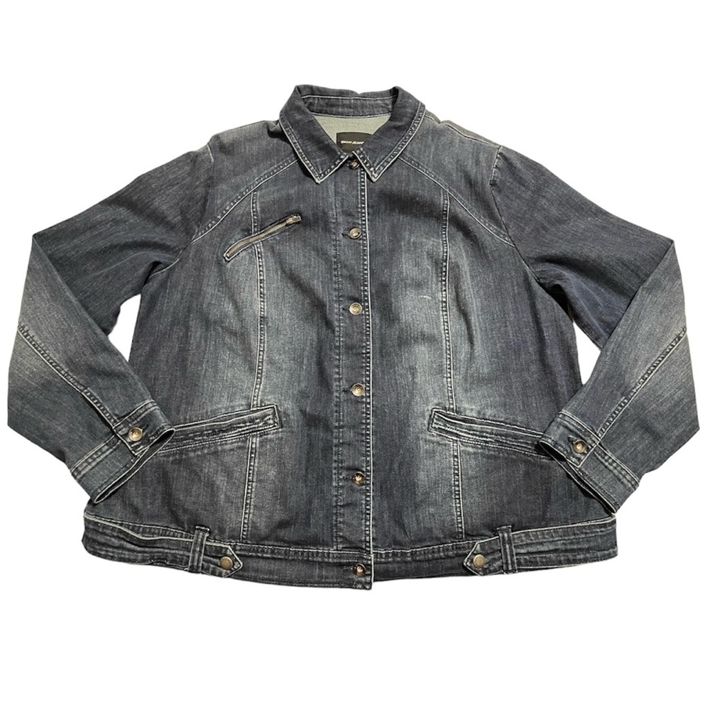 DKNY JEANS Classic Stretch Dark Wash Denim Jacket size 18/20W